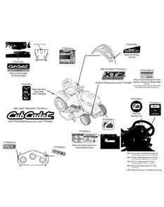 Label Map 14a7a3ca010 Diagram and Parts List for XT2-GX54KH (14A7A3CA010)(2015) Cub Cadet Lawn Tractor